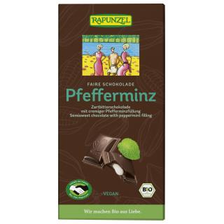 Zartbitter Schokolade mit Pfefferminzfüllung