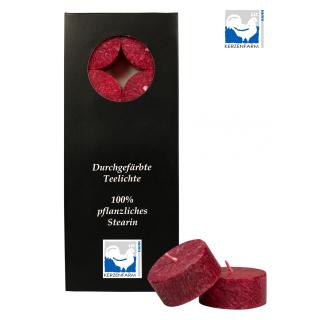 Stearin-Teelicht dkl.rot