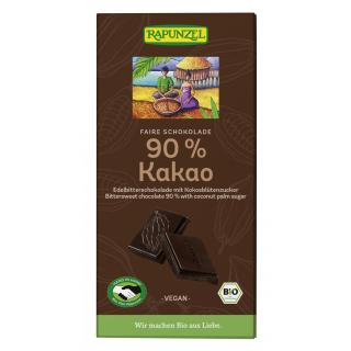 Bitterschokolade 90% Kakao mit Kokosblütenzucker