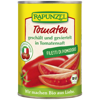 Tomaten geschält & geviertelt in der Dose