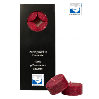 Stearin-Teelicht dkl.rot